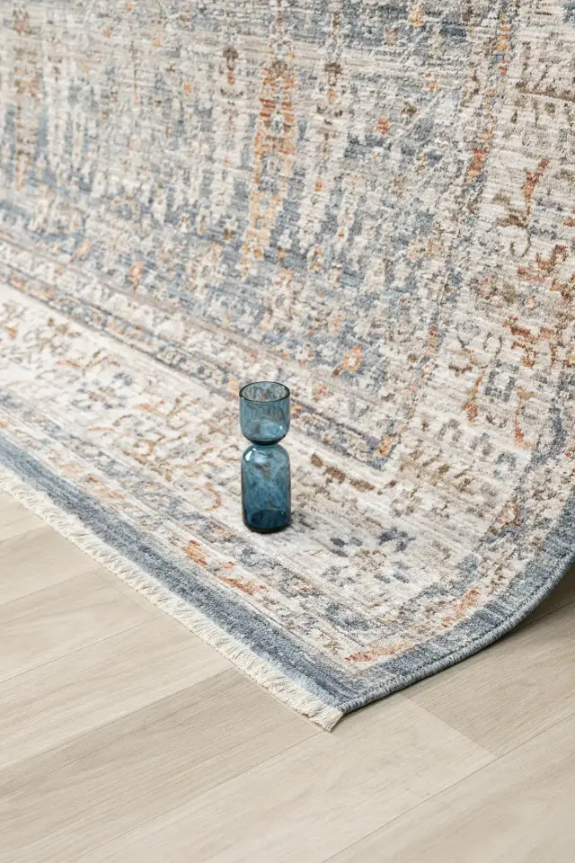 Artemis Serisi Vintage Mavi Renk Makine Halısı