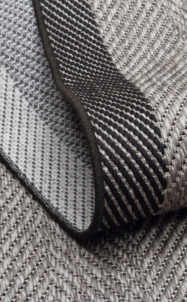 Soft Serisi Gri/Siyah Renk Sisal Halı