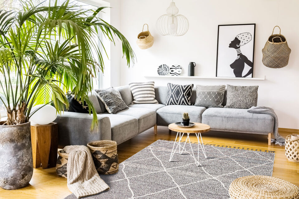 Bonea Serisi Gri Renk Modern Halı