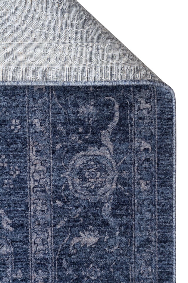 Zara Serisi Vintage Mavi Renk Makine Halısı