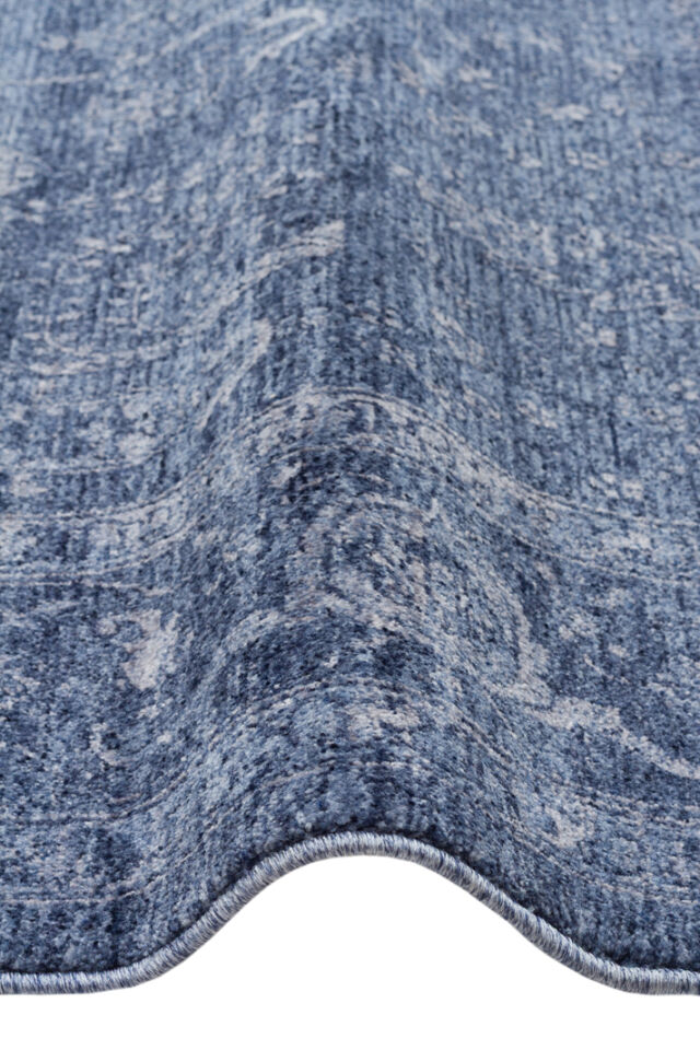 Zara Serisi Vintage Mavi Renk Makine Halısı