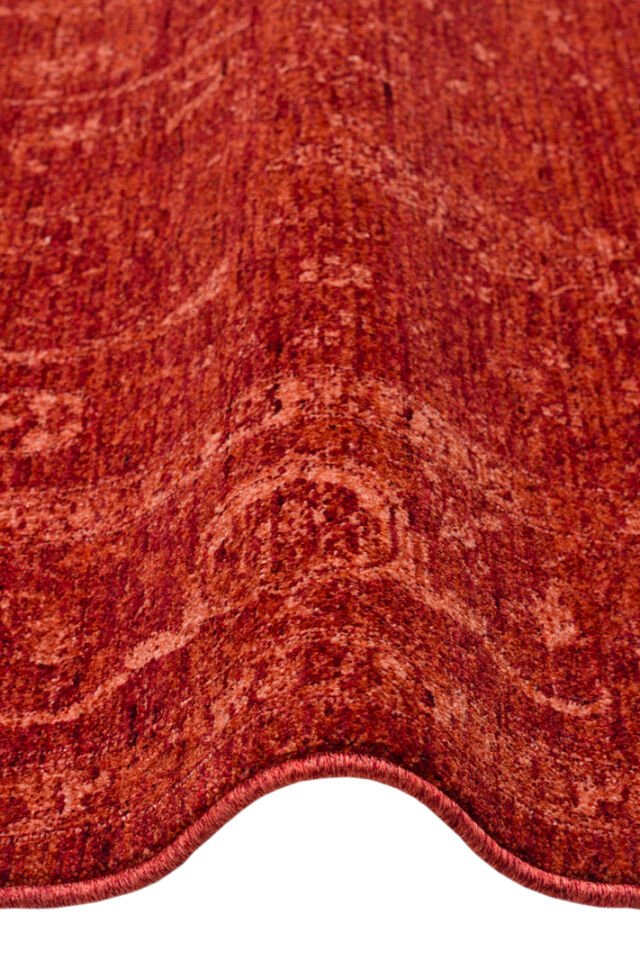 Zara Serisi Vintage Kırmızı Renk Makine Halısı