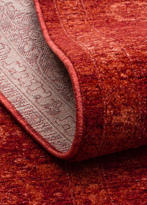 Zara Serisi Vintage Kırmızı Renk Makine Halısı